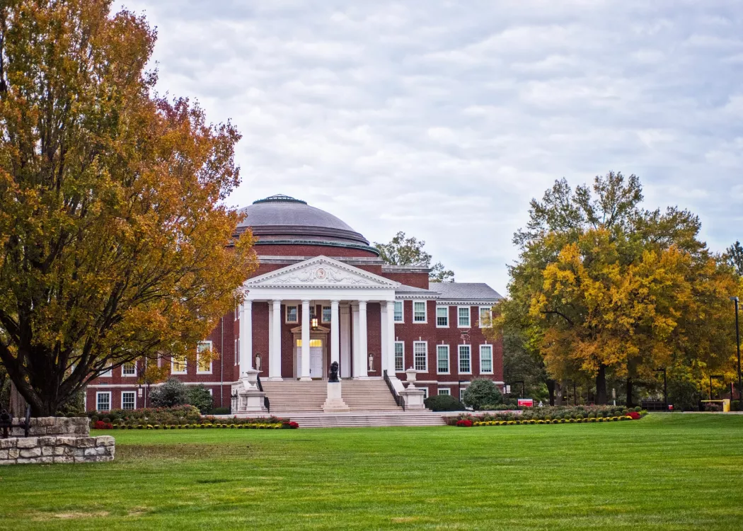 Grawmeyer Hall in fall
